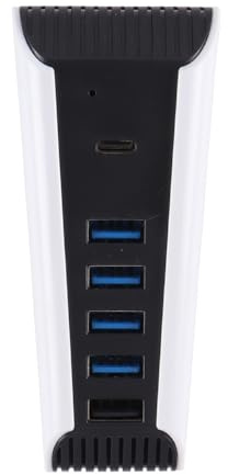 Namvo Hub USB 2.0 5 Ports pour PS5 édition numérique/UHD, Charge Rapide, Extension USB-C, 4 Ports USB-A, Station d'accueil antidérapante, périphériques de Jeu Plug and Play