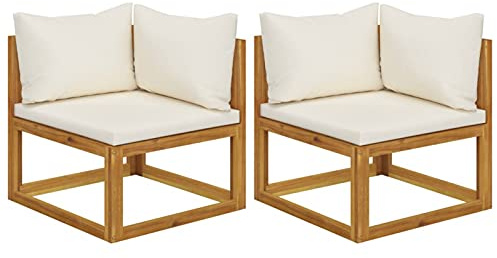Brokky Modulare Ecksofas 2 STK. mit Auflagen Cremeweiß Sofa Mit Bettfunktion Ottomane Sofa Schlafsofa DauerschläFer