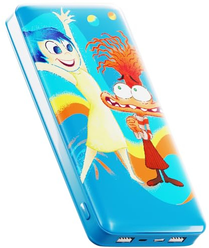 Disney and Pixar Inside Out 2 10,000Mah Power Bank - Universally Compatible Portable Phone Charger Battery Pack w/USB Charging Port - Inside Out 2 Gifts for Women, Men, Teens and Kids