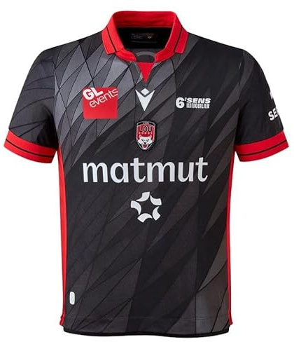 Rugby-Trikot Lyon Lou Rugby Home Schwarz, Schwarz , M