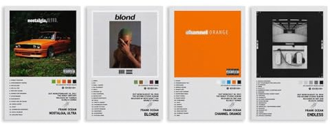 Ein Set Aus 4 Frank Poster Ocean Rapper Music Album Cover Rahmenlosen Postern, Leinwandbildern, Wanddekorationen, Wohnzimmerpostern, Schlafzimmerbildern, Geburtstags- Und Feiertagsgeschenken
