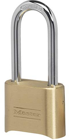 Master Lock 175LH Set Your Own Candado de combinación, acabado de latón, grillete de 2-1/4 pulgadas