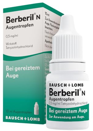 Berberil N Augentropfen bei gereizten und geröteten Augen 10 ml | Schnelle Linderung bei unspezifischen Augenreizungen - wirkt abschwellend bei roten Augen - für Erwachsene und Kinder