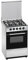 Meireles N 510 X cocina de gas independiente, acero inoxidable, negro, giratorio, frontal, placa de gas, acero inoxidable