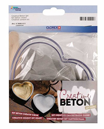 GLOREX 62606611 Creative-Beton Set Herz, 13 x 14 x 3 cm