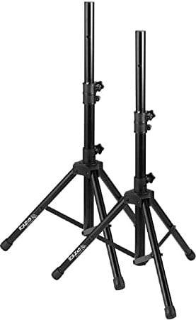 Ibiza - SS01B-MINI - 2 supporti per diffusori in alluminio da 1,20 m e 30 kg - Custodia per il trasporto inclusa - Nero