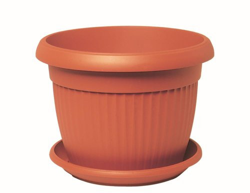 Manna 105329 Sottovaso Similcotto Tondo 20 cm, Colore Terracotta