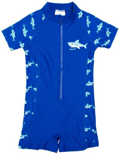 Playshoes UV-Schutz Einteiler Unisex Kinder Badeanzug Schwimmanzug Badebekleidung, Hai, 98/104