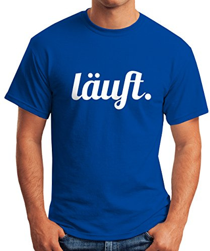 MoonWorks Cooles lustiges Herren T-Shirt - läuft - Fun-Shirt Royal M