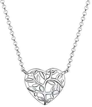 Elli Collier Femme Arbre de Vie Coeur - (925/1000) Argent