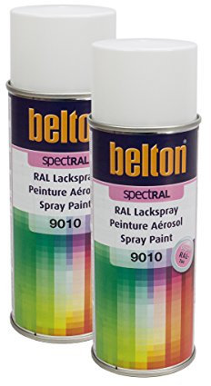 KWASNY BELTON SPECTRAL Lot de 2 vaporisateurs de peinture RAL 9010 Blanc pur brillant 400 ml