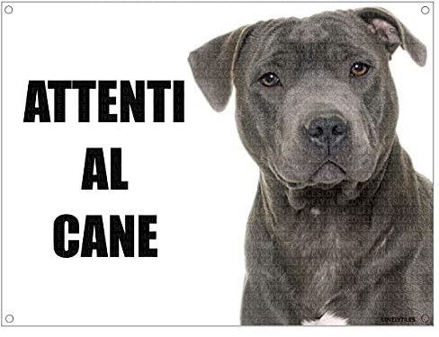 PITBULL attenti al cane mod 4 TARGA cartello IN METALLO (15X20)
