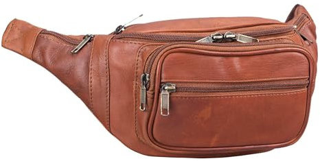 STILORD 'Maverick' Leder Bauchtasche Gürteltasche Umhängetasche Hüfttasche Kameratasche Handy Reise Festival Trekking Damen Herren weiches Leder, Farbe:Cognac - braun