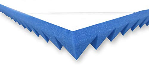 Akustikpur Akustikschaumstoff Pyramidenschaumstoff Color Blau SELBSTKLEBEND - (ca. 49 x 49 x 5 cm) Schalldämmmatten zur effektiven Akustik Dämmung