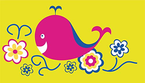 INDIGOS UG Auto Aufkleber Baby Wal auf den Blumen - 171x99 - Autoaufkleber Kinder - Heckscheibe - Babyaufkleber - Kinderzimmer - Schrankaufkleber