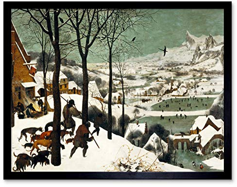 Pieter Bruegel The Elder Hunters In The Snow Winter Art Print Framed Poster Wall Decor 12x16 inch