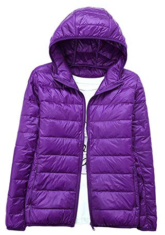 HONGBI Damen Down Hoody,Kurze Leichte Daunenjacke mit Kapuzen,Steppjacke Gesteppt Leichter Daunenmantel Winter Modische Übergangsjacke Daunen Winterjacke Warme Winddicht Softdaunenjacke Jacke