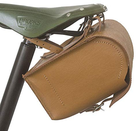 London Craftwork Große Fahrradtasche Echtleder Satteltasche Lenkertasche Rahmentasche Honey TAN 23 x 19,5 x 11cm XXL-TAN