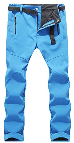 Minetom Damen Wasserdicht Winddicht Funktionshose Softshellhose Lang Wanderhose Trekking Winterhose Wanderhose Outdoorhose Warm Gefüttert Hose Z Blau XS