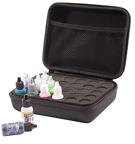 Vaessen Creative Storage Box for Alcohol Ink - 8.7 x 6.9 x 2.6 - for 30 Bottles of Ø 1 - Organiser for Essential Oils, Nail Varnish, Glitter Glue and Small Bottles and Jars