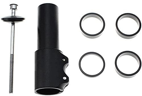 ANCLLO Bike Stem Riser Bike Fork Stem Extender Bicycle Handlebar Raiser Head Up Adapter Suitable for Mountain Bike, Road Bike, MTB, BMX, Fixie (Aluminium Alloy, Adjustable, Black)