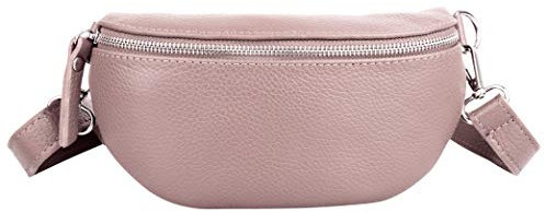 Marco VENEZIA Bauchtasche Leder Damen | Umhängetasche Damen | Crossbody Bag Damen | Gürteltasche Damen | Damen-Umhängetaschen (Rose)