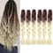 extension cheveux tresse blond Jumbo tresse fibre soie et colorée tresse de jute cheveux 6pcs brun à blond extension de couleur kanekalon cheveux synthétiques douce et saine (24 pouces brun à blond)