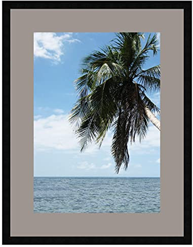 Cadre Photo avec Passe-Partout TV Grey pour Image 35x55 cm ou 55 x 35 cm Cadres Noir, 2 cm de Largeur, Cadre en Bois