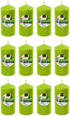 Velas Taco Aroma Lemongrass (Hierba con Limón) Perfumadas Grandes XXL 120 x 57 mm - Lote de 12 Unidades - Velones Aromáticos - Gran Duración y Delicado Aroma - 34-36 horas Duración - Aromaterapia