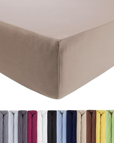 Entspanno Luxus Topper Spannbettlaken 180x200 bis 200x220cm - Aus Premium Jersey - Ideal für Wasser- & Boxspringbetten bis 10 cm Höhe - Edel-Braun