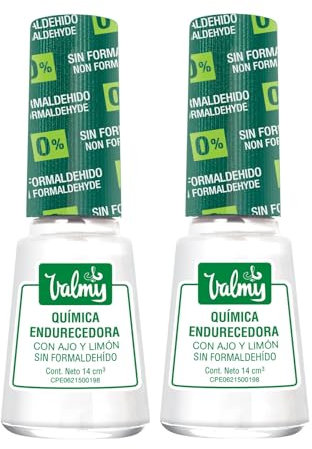 Valmy Chemical Nail Hardener with Garlic and Lemon, Formaldehyde, Bleach and Enamel Hardener 14ml (Pack of 2)