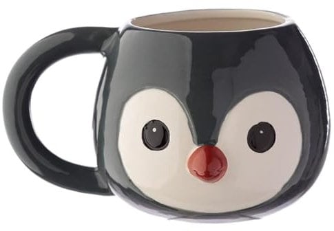 Caribou Living Penguin Head Mug Cute Novelty 3D Ceramic Cup 400ml for Hot Drinks, Coffee, Tea, Hot Chocolate