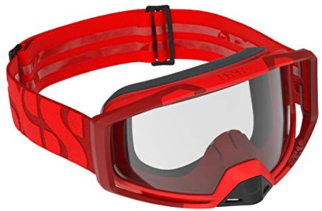 IXS Mountainbike Brille Goggle Clear Lens Low Profile, Racing Red - Rot, IX-GOG-9122
