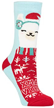 HEAT HOLDERS SOCKSHOP Women's Christmas Sock 1.6 TOG Lite Thermal, Warm, Cosy, Xmas Novelty Patterned Pack of 1 Size 4-8