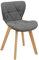 Baroni Home ESS- und Bürostuhl mit Holzbeinen, ergonomischer Polsterstuhl für ESS- und Schlafzimmer, Küchenstuhl mit Kissen und Rückenlehne, Sitzfläche aus Polsterstoff, 42x42x74 cm, 1 Stück, Grau