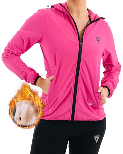 RDX Femme Combinaison Sudation Fitness, Anti-Déchirure Survêtement avec Capuche, Costume Sauna Suit Sweat à Capuche, Minceur D’entraînement Perte Poids Pantalon, Jogging Running Cardio Sports