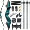 Black Hunter Original Recurvebögen Bogen und Pfeil für Erwachsene Jagdbogen Bogenschießen Bogen 60 20-60 lbs Rechtshänder Holzriser mit gemischten Carbonpfeilen für Outdoor-Schießwettbewerbe (30lbs)