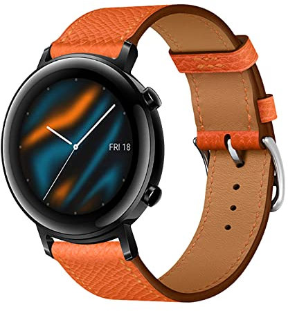 Armband für Huawei Watch GT2 42mm/GT 42mm Band, Weich PU Leder Keine Lücke Uhrenarmbänder Loop für Herren Damen Lederarmband mit Huawei Watch GT2 42mm/GT 42mm (O,GT2/GT 42mm)