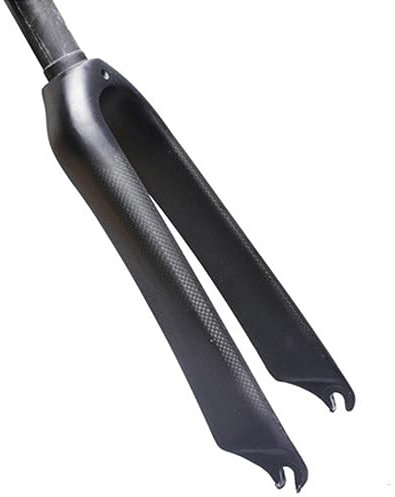 LHHL 14/16/18/20'' Zoll Kohlefaser Klapprad Starrgabel QR 9x100mm C Bremse BMX Vorderradgabeln 1-1/8 Gerades Rohr Ultraleicht Fahrradgabel (Color : Black-Matte, Size : 16)