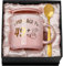 Doublewhale 50 Ans Cadeau 50 Ans Femme, Cadeau 50 Ans Anniversaire Femme Mug, 400 ml Rose Céramique Marbrée Tasse Cadeau Anniversaire pour Épouse, Maman, Tante