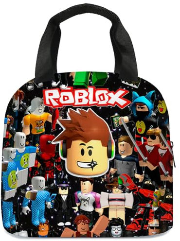 Robblox Borsa Porta Pranzo, Robblox Borsa Isotermica Borse Frigo Lunch Bag Bambini Borsa per Bento Borsa Termica Porta Pranzo Piccola Pranzo al Sacco Pranzo Sacco Portatile per Campeggio, Viaggi
