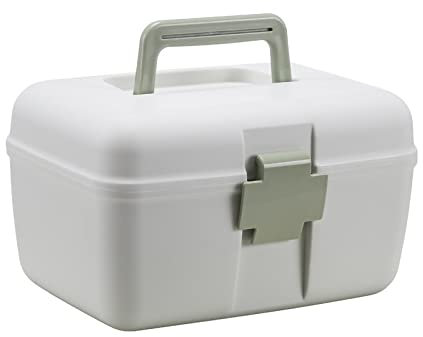Kit di pronto soccorso Scatola portaoggetti Scatola medicinale Scatola da cucito Organizzatore Organizzatore multiuso con vassoio rimovibile Kit di pronto soccorso Casa (Colore : Verde) (Verde)