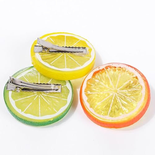 3 Stück Zitronen-Haarspangen, Zitronenscheiben-Accessoires, Orangefarbenes Zitronen-Stirnband, Neuartige Und Niedliche Haar-Accessoires, Lustiges Obst-Stirnband