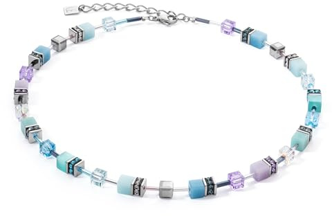 Coeur de Lion GeoCUBE® Iconic Halskette Aqua-Flieder