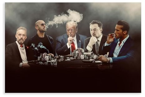 NWGACS Leinwandposter Andrew Tate Donald Trump Elon Moschus, Wandkunst, Dekordruck, Bild Gemälde für Wohnzimmer, Schlafzimmer, Dekoration, ungerahmt, 40 x 60 cm