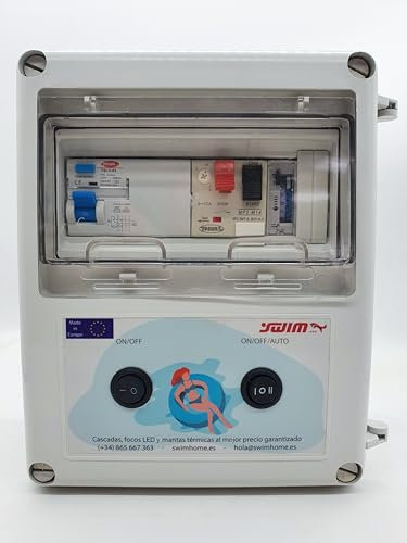 SWIMHOME Cuadro Eléctrico Trifásico para Piscina con Contactor para Motor Integrado (0,5-1 CV (4-6.3A))