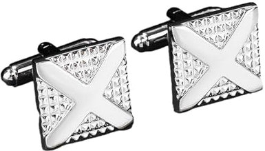 Herren-Manschettenknöpfe, quadratisch, Kreuz-Gravur, modische Ärmel, Knopfmanschetten, 2 Stück