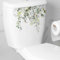 Grüner Pflanzenblumen-Blätter-Wandaufkleber, Badezimmer, WC, dekorativ, selbstklebend, WC-Sitz-Deckelaufkleber, wasserdichter WC-Aufkleber für Badezimmer, Spülkasten-Dekor