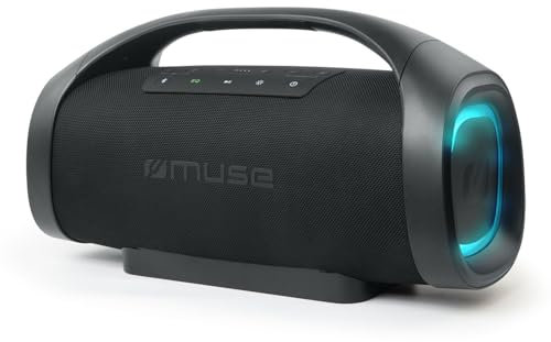Enceinte Bluetooth HiFi Muse M-980 BT USB Autonome sur Batterie - 300W Lumière d'ambiance LED - IPX6 Resistance aux Projections