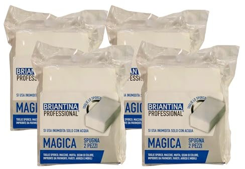 Spugna Magica, Toglie Sporco, Macchie, Muffa, Segni Di Colore, Impronte Da Pavimenti, Pareti, Arredi e Mobili. Si Usa Inumidita Solo Con Acqua (Confezione Da 2 Pezzi) (4 Confezioni)